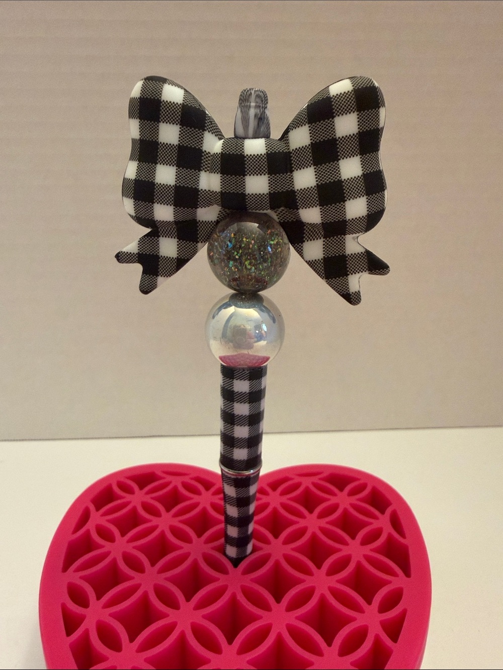 Buffalo Plaid Beaded Pen
